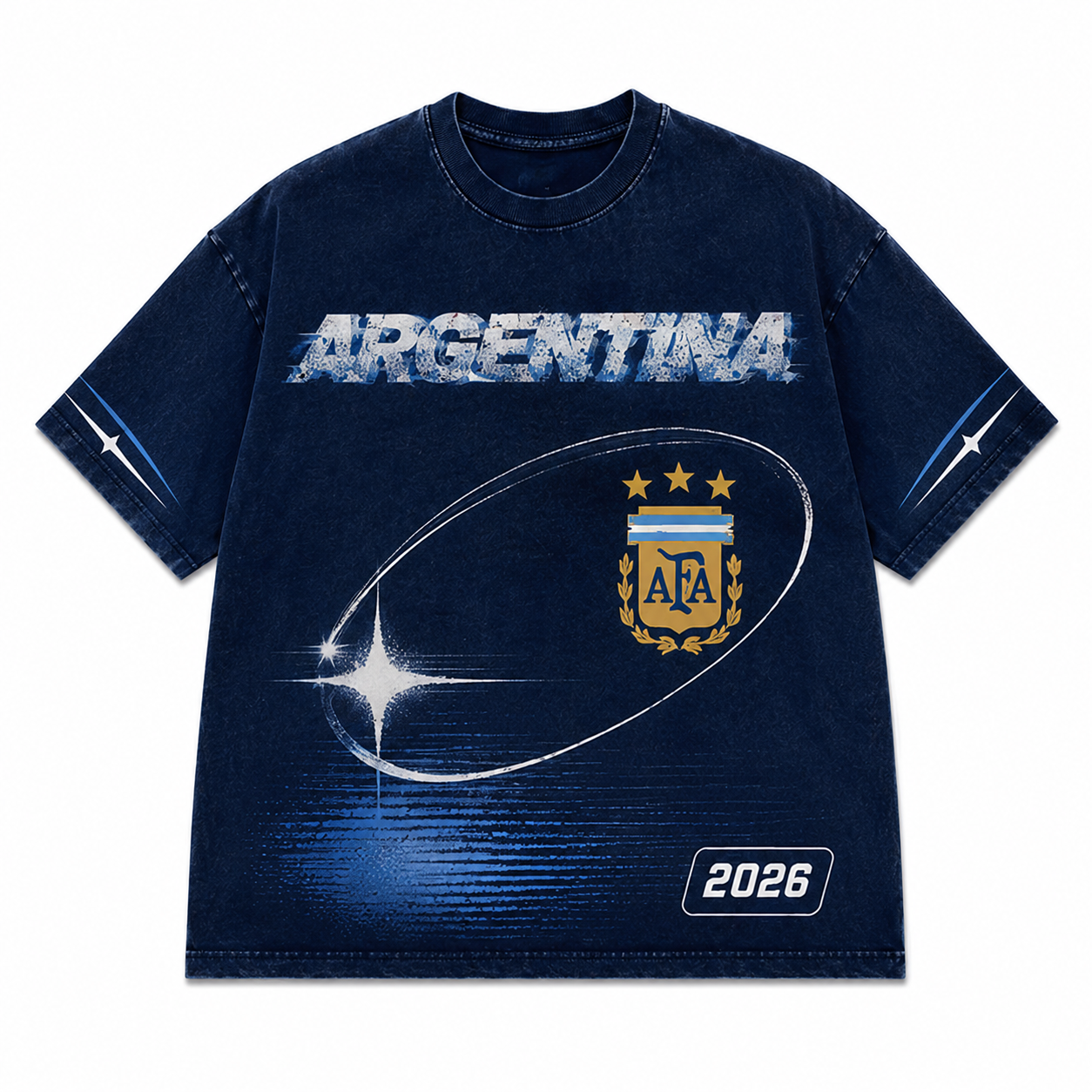 Argentina 2026 Oversized Graphic Tee – Vintage Y2K Football Shirt