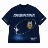 Argentina 2026 Oversized Graphic Tee – Vintage Y2K Football Shirt Archived Memories
