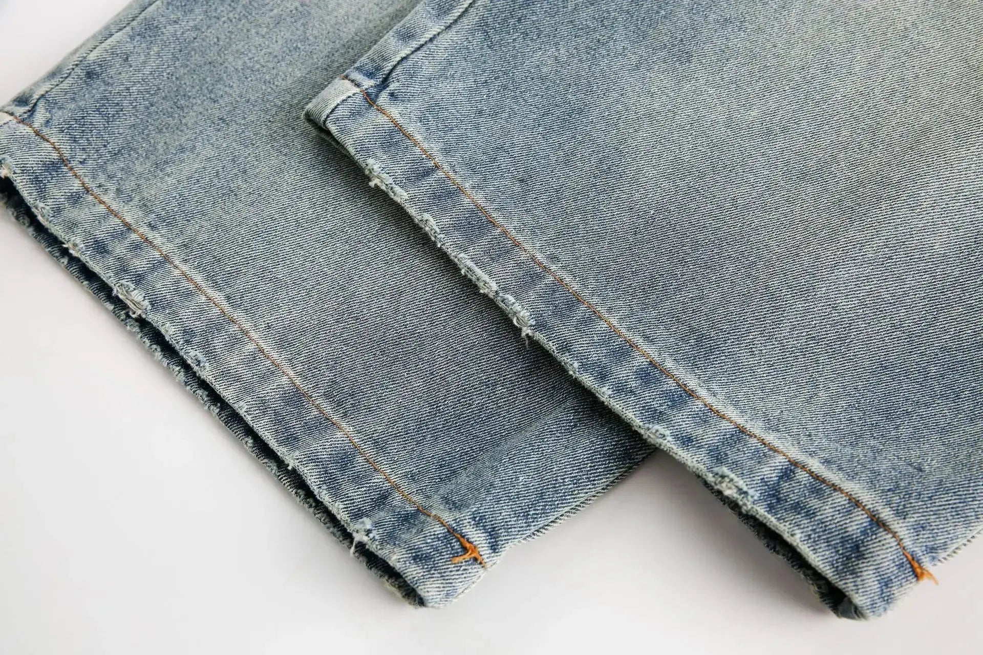 AYWTER Spring New Japanese Style Denim Washing Gradient Casual Pants Vintage High Street Unisex Straight-Leg Pants K0106 Hominus Denim