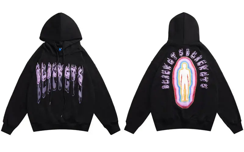 Aura Graphic Letter Printed Hoodie