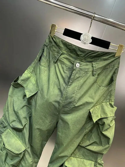 Baggy Pocket Patchwork Khaki Cargo Pant