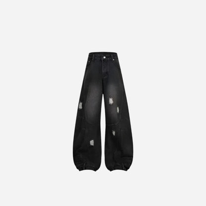 Baggy Ripped Graffiti Printed Denim Jean Hominus Denim
