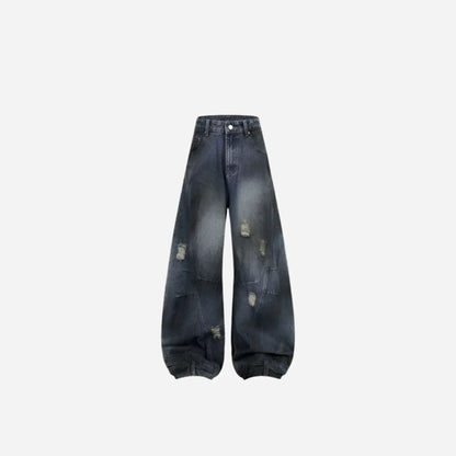 Baggy Ripped Graffiti Printed Denim Jean Hominus Denim