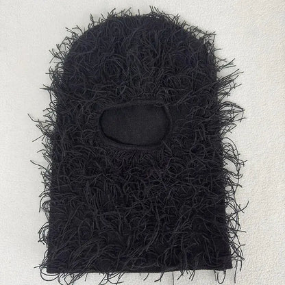 Balaclava Distressed Knitted Winter Beanie