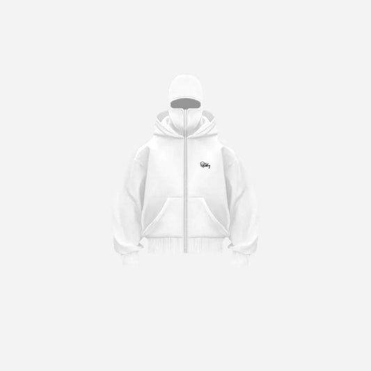 Balaclava Layered Double Zip Hoodie Hominus Denim