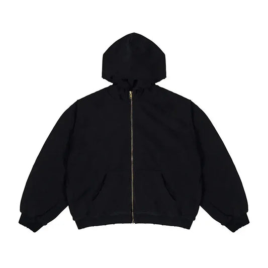 Black Destroy Oversized Hooded Jacket