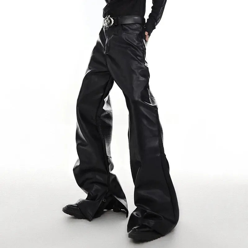 Black Flare Leather Pant