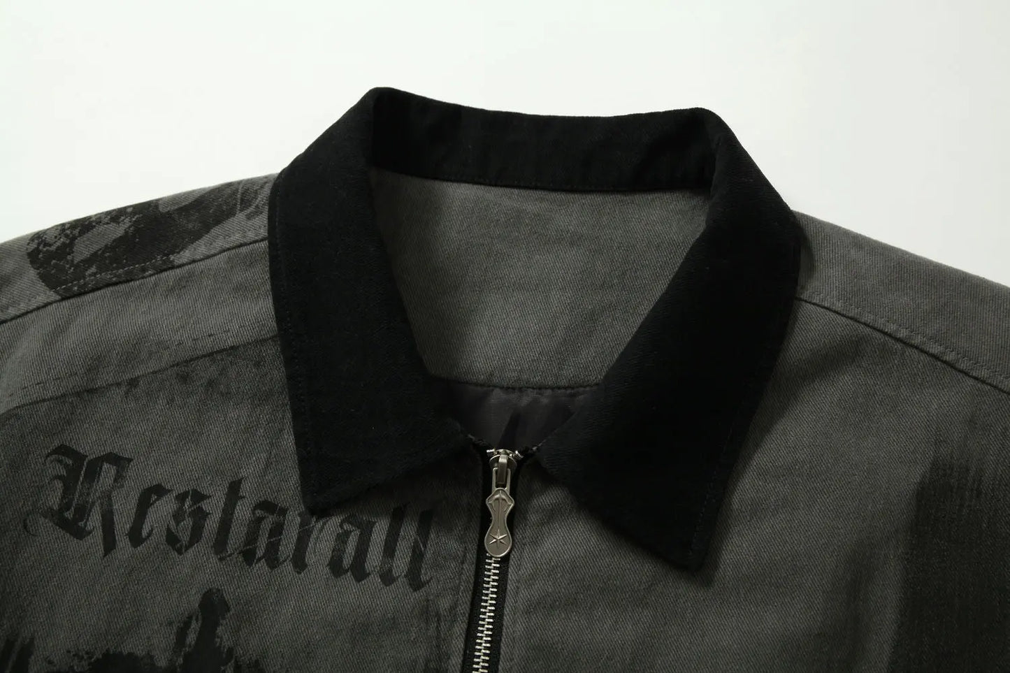 Black Gothic Ripped Workwear Jacket Hominus Denim