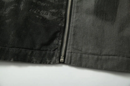 Black Gothic Ripped Workwear Jacket Hominus Denim