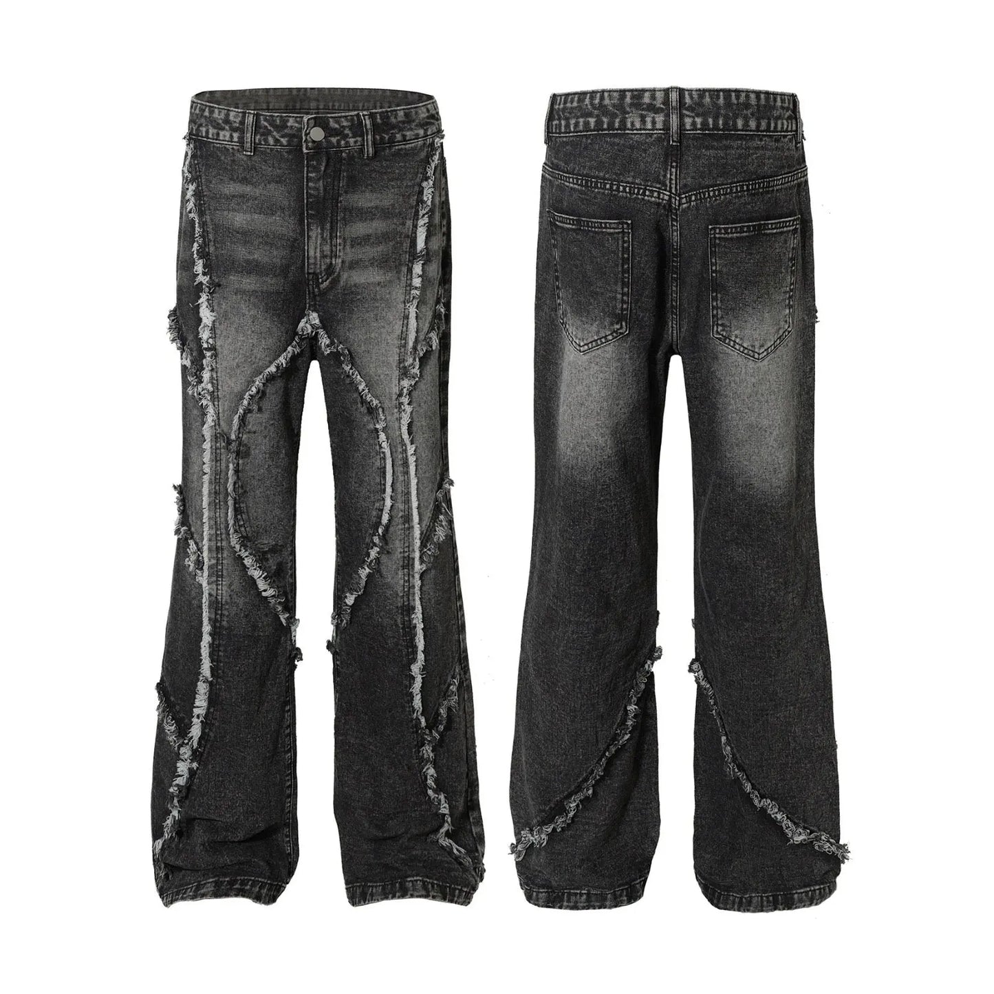 Black Oversized Gothic Distressed Denim Jean Hominus Denim