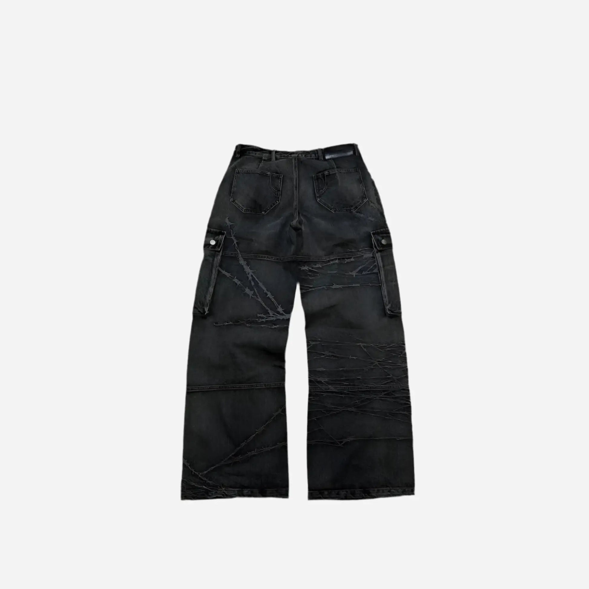 Black Retro Loose Baggy Cargo Pant Hominus Denim
