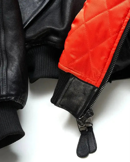 Black Vintage Warm Leather Bomber Jacket Hominus Denim