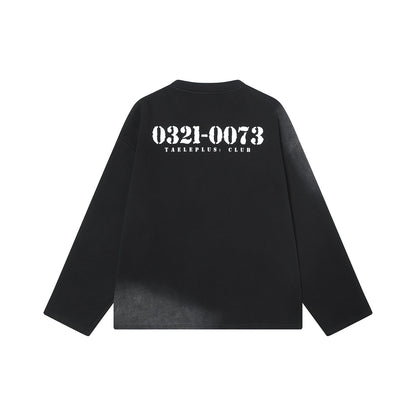 Black Washed Grunge Long Sleeves Tee