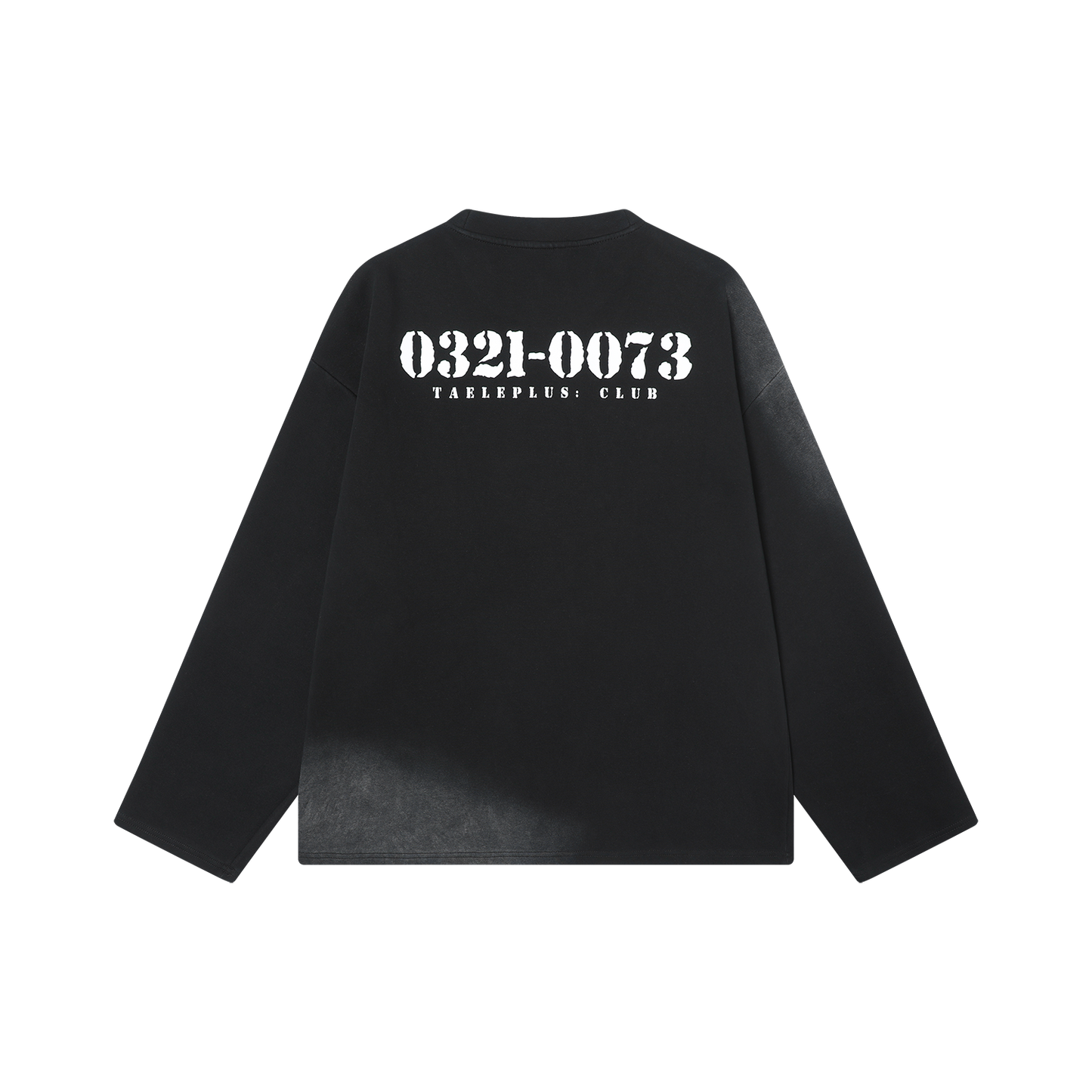 Black Washed Grunge Long Sleeves Tee