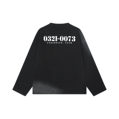 Black Washed Grunge Long Sleeves Tee