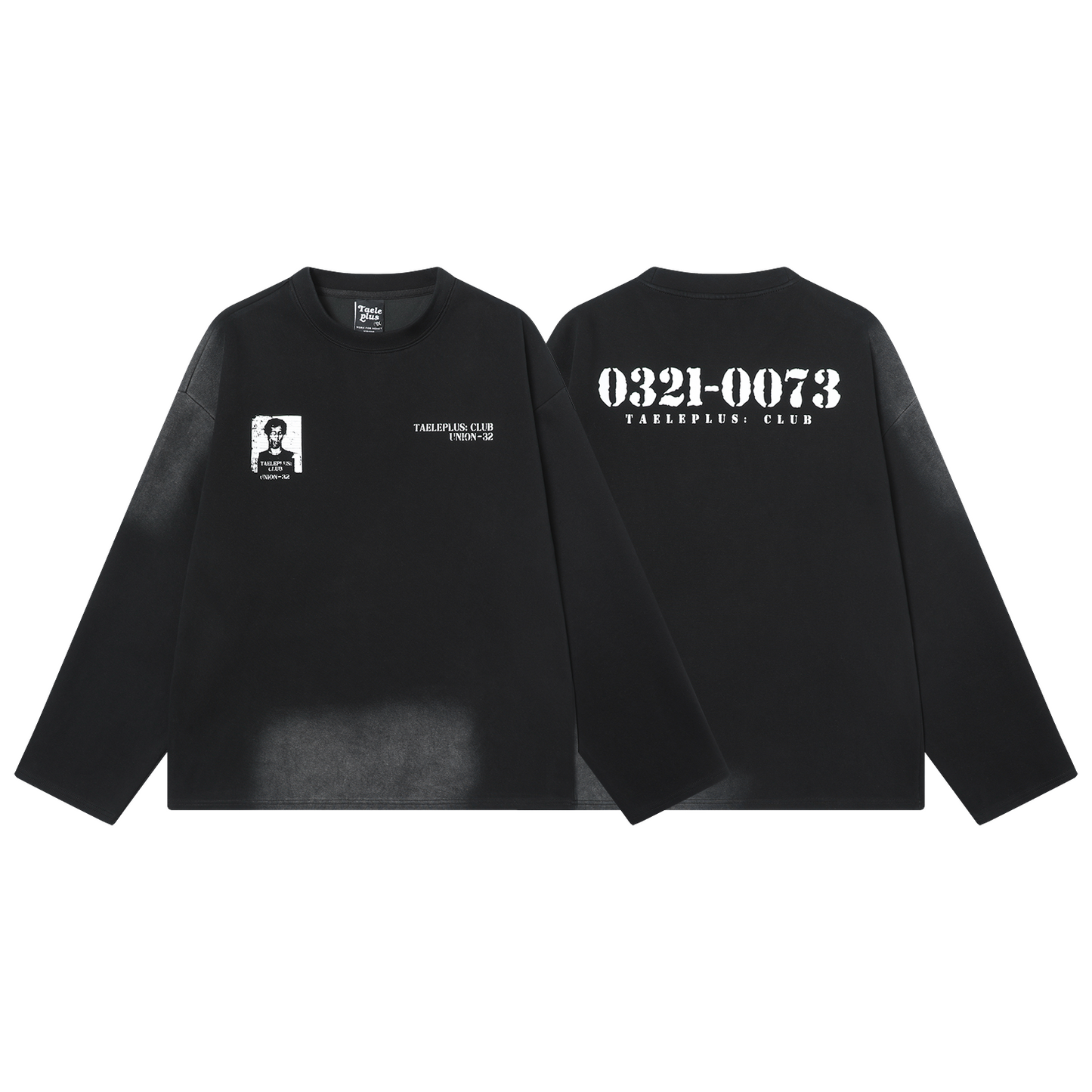 Black Washed Grunge Long Sleeves Tee