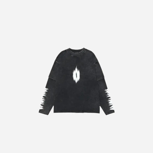 Black Washed Vintage Oversized Printed Sweatshirt Hominus Denim
