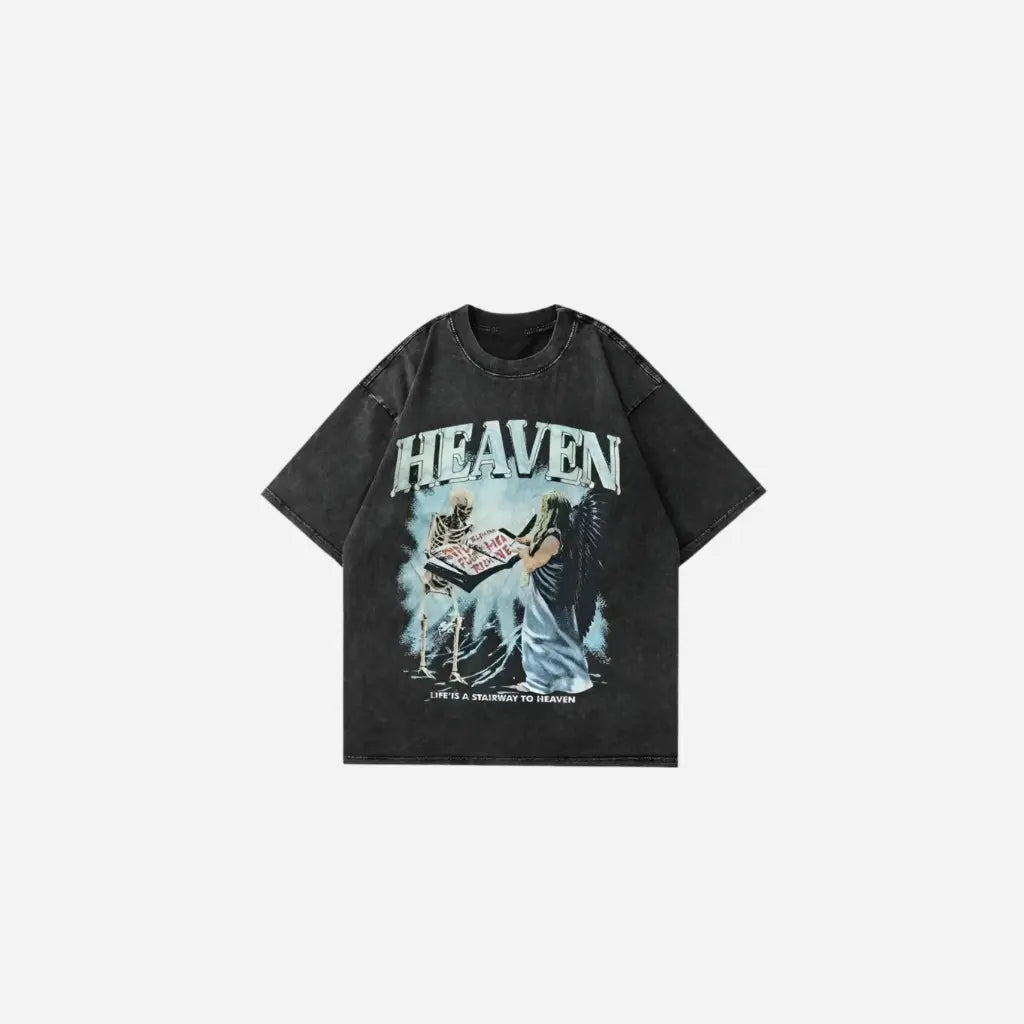 Black Washed Vintage Y2K Design Tee Hominus Denim