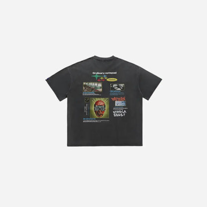 Black Washed Y2K Graphic Printed Tee Hominus Denim