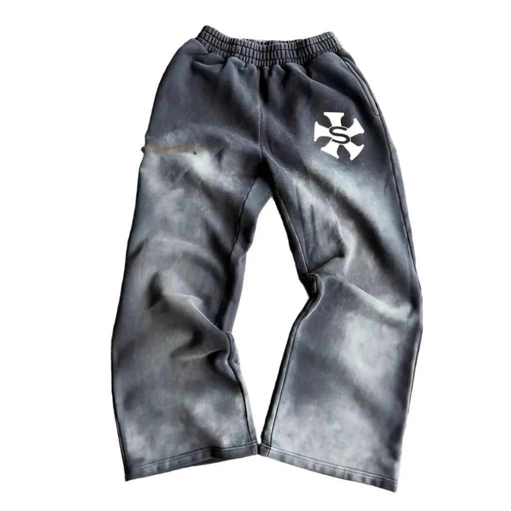 Black Washed Y2K Wide Leg Sweatpants Hominus Denim