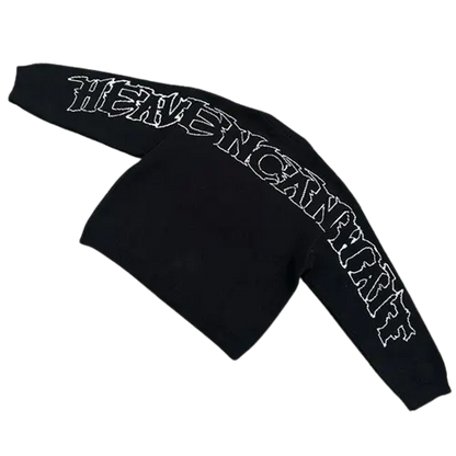 Black Y2K Gothic Oversized Knit