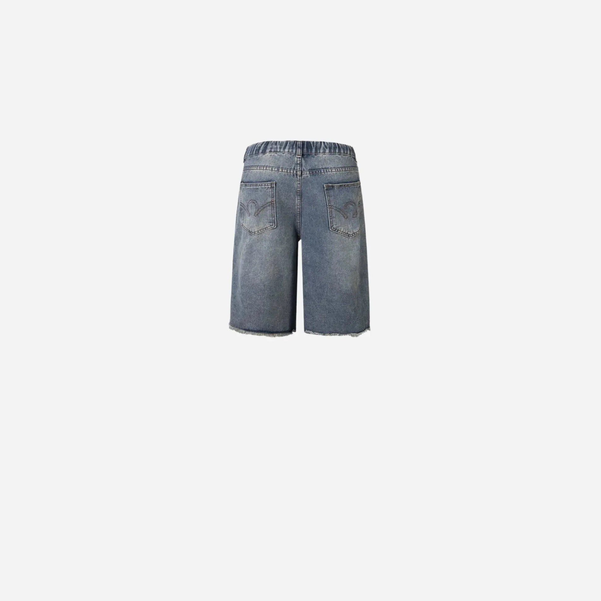 Blue Washed Ripped Distressed Denim Short/Jort Hominus Denim