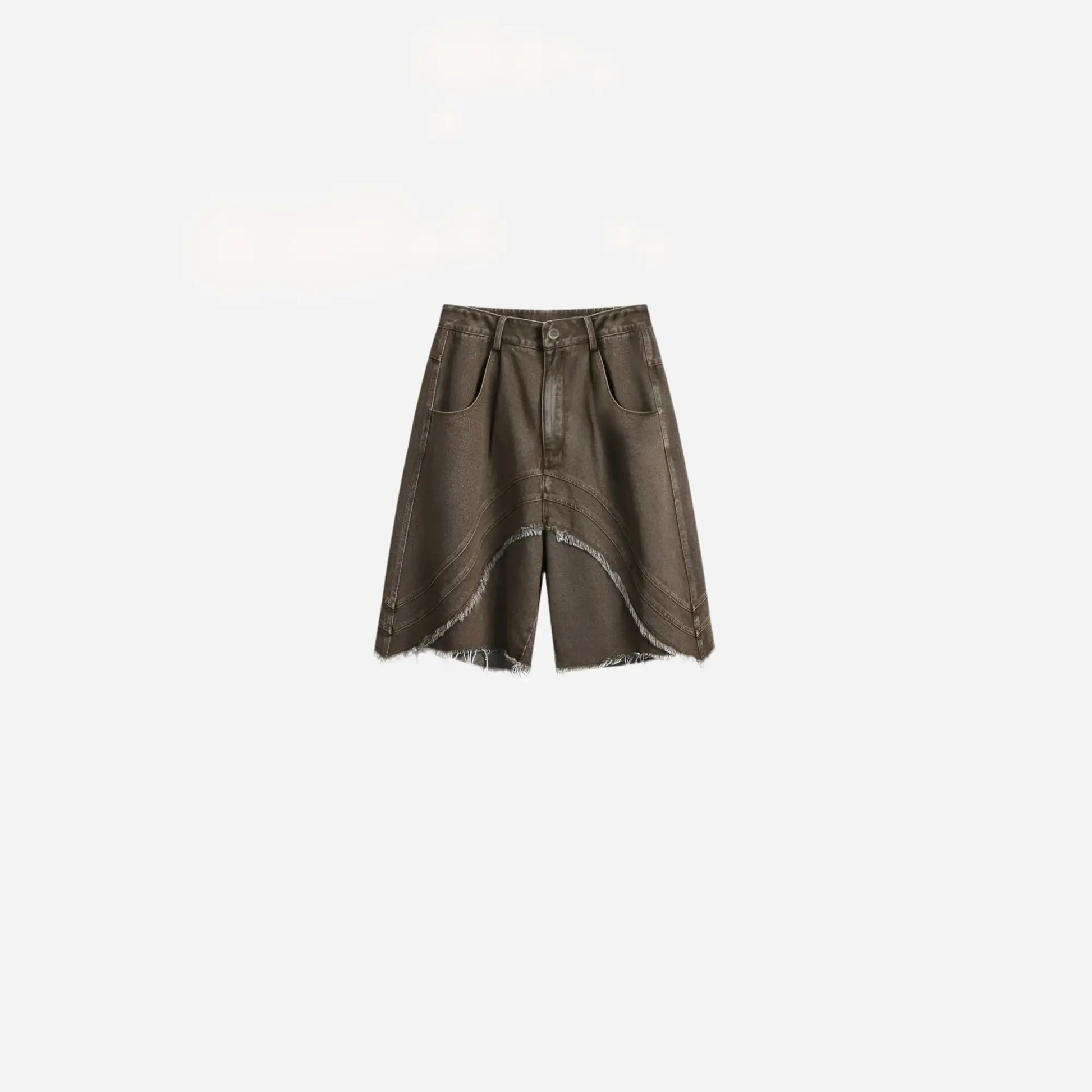 Brown Distressed Ripped Denim Short Hominus Denim