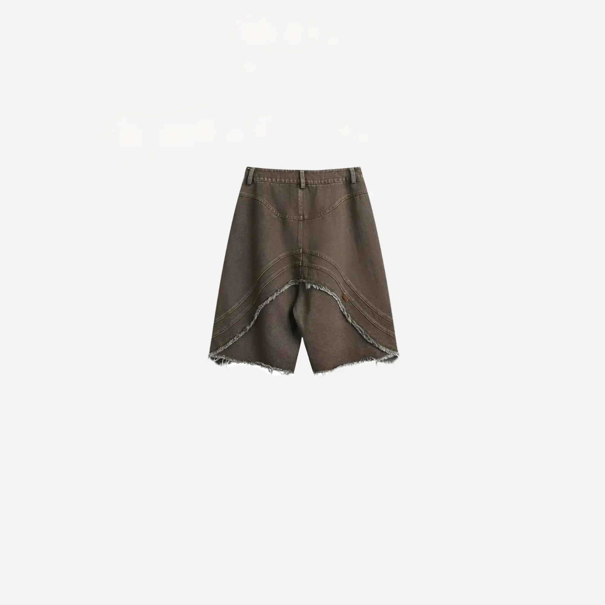 Brown Distressed Ripped Denim Short Hominus Denim
