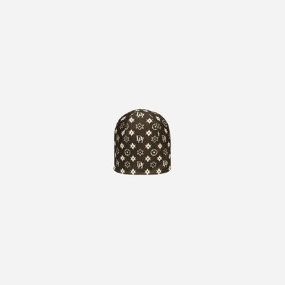 Brown Hominus Flower Pattern Beanie Hominus Denim