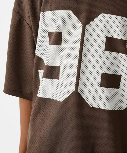 Brown Printed Fashion Sport Jersey Tee Hominus Denim