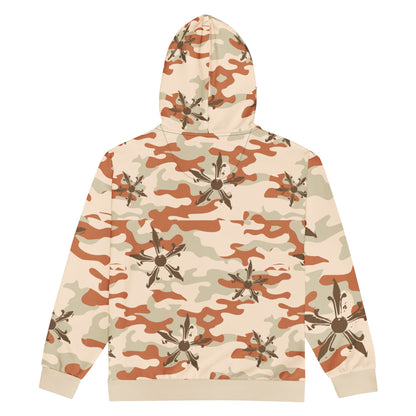 Camo Gothic Logo Pattern Zip Hoodie