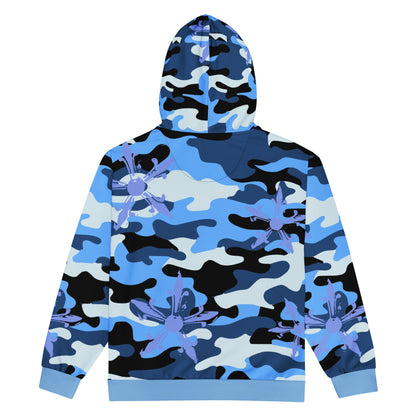 Camo Gothic Logo Pattern Zip Hoodie