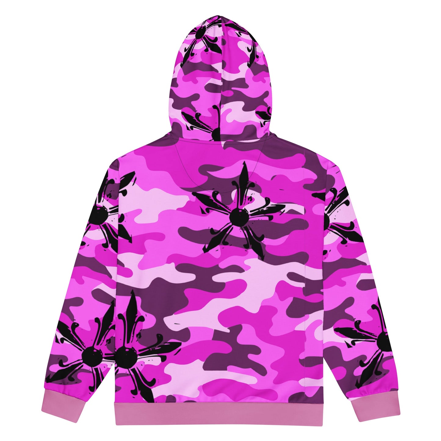 Camo Gothic Logo Pattern Zip Hoodie