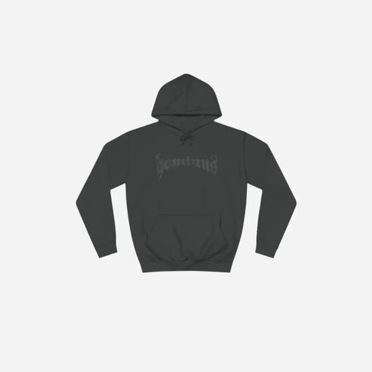Casual Hominus Denim Gothic Logo Hoodie Printify