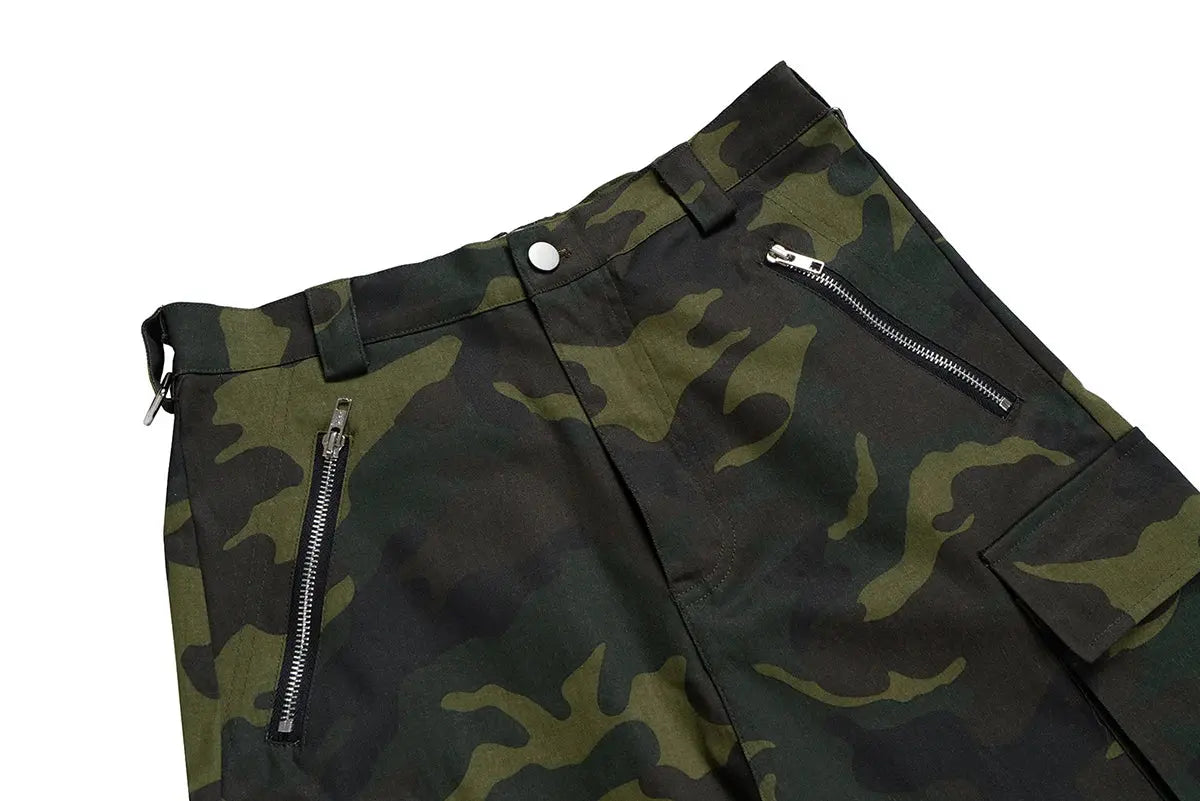 Color Match Multi-pockets Camouflage Cargo Pants for Men and Women Streetwear Patchwork Baggy Overalls Wide Leg Loose Trousers Hominus Denim