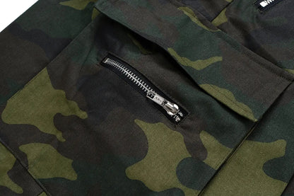 Color Match Multi-pockets Camouflage Cargo Pants for Men and Women Streetwear Patchwork Baggy Overalls Wide Leg Loose Trousers Hominus Denim