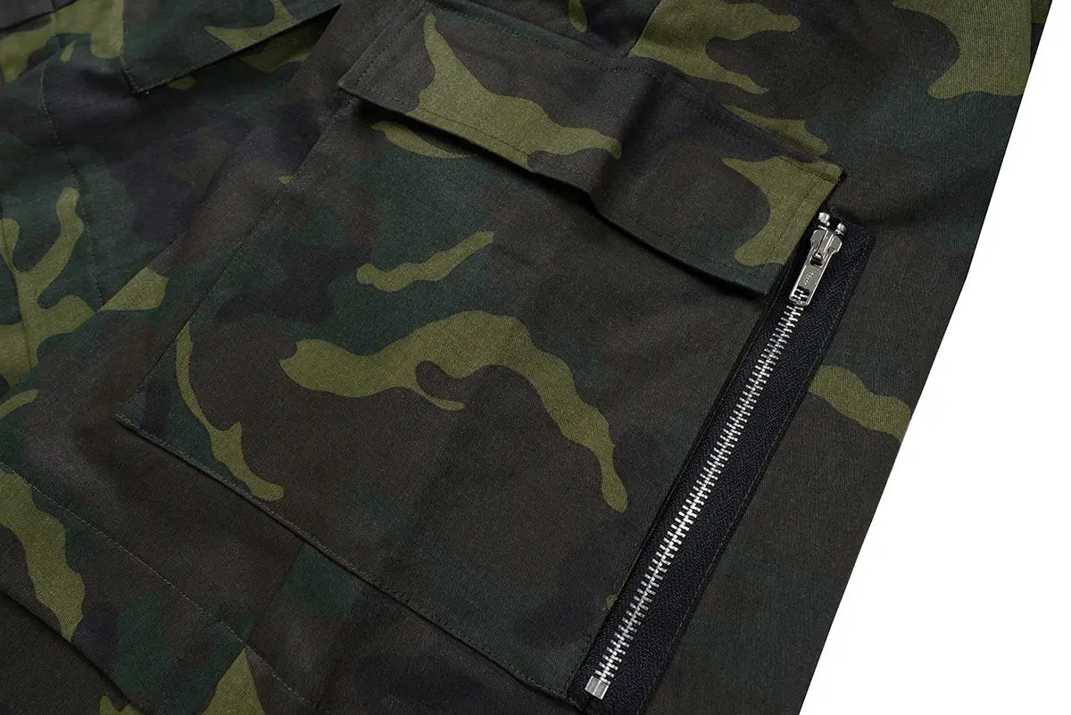 Color Match Multi-pockets Camouflage Cargo Pants for Men and Women Streetwear Patchwork Baggy Overalls Wide Leg Loose Trousers Hominus Denim