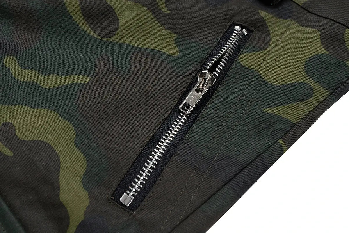 Color Match Multi-pockets Camouflage Cargo Pants for Men and Women Streetwear Patchwork Baggy Overalls Wide Leg Loose Trousers Hominus Denim