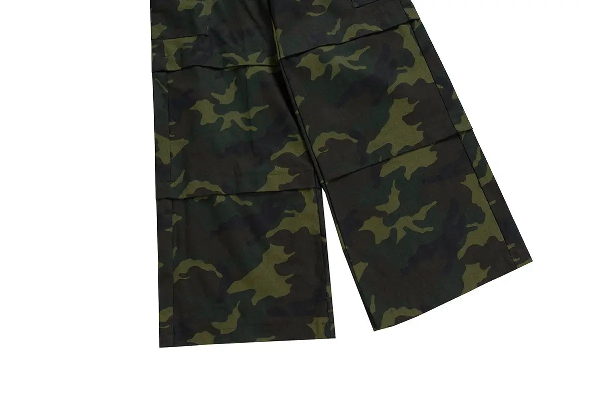Color Match Multi-pockets Camouflage Cargo Pants for Men and Women Streetwear Patchwork Baggy Overalls Wide Leg Loose Trousers Hominus Denim