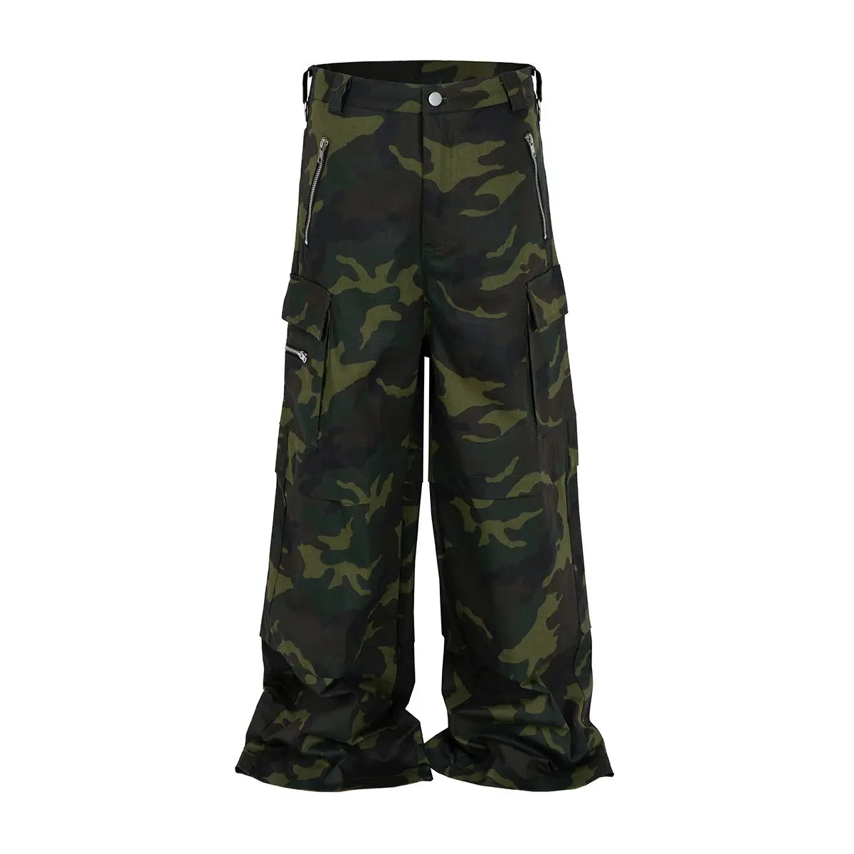 Color Match Multi-pockets Camouflage Cargo Pants for Men and Women Streetwear Patchwork Baggy Overalls Wide Leg Loose Trousers Hominus Denim