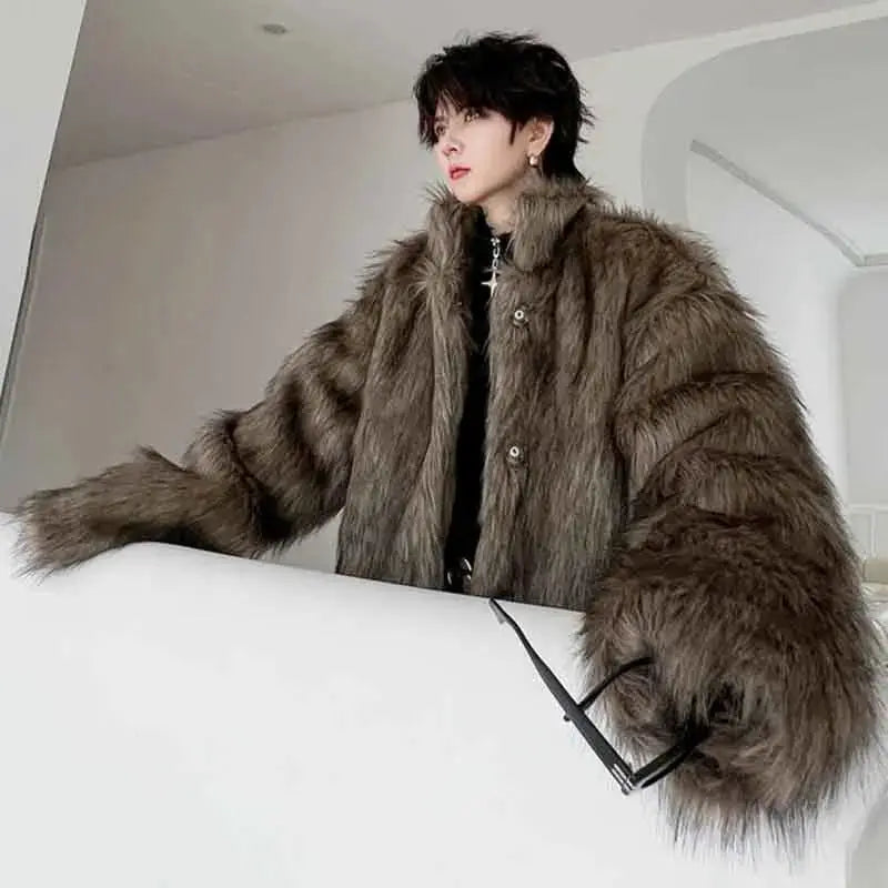 Dark Faux Fur Coat