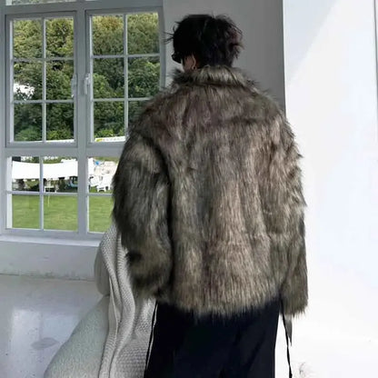 Dark Faux Fur Coat