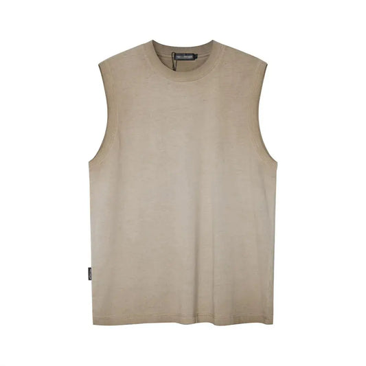 Distressed Sleeveless Tank Top Mens Summer High Street Loose Crew Neck Gradient Dyed Tops Men Hominus Denim