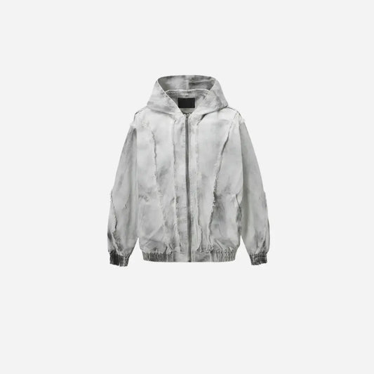 Distressed Washed Grunge  Hooded Jackets Hominus Denim