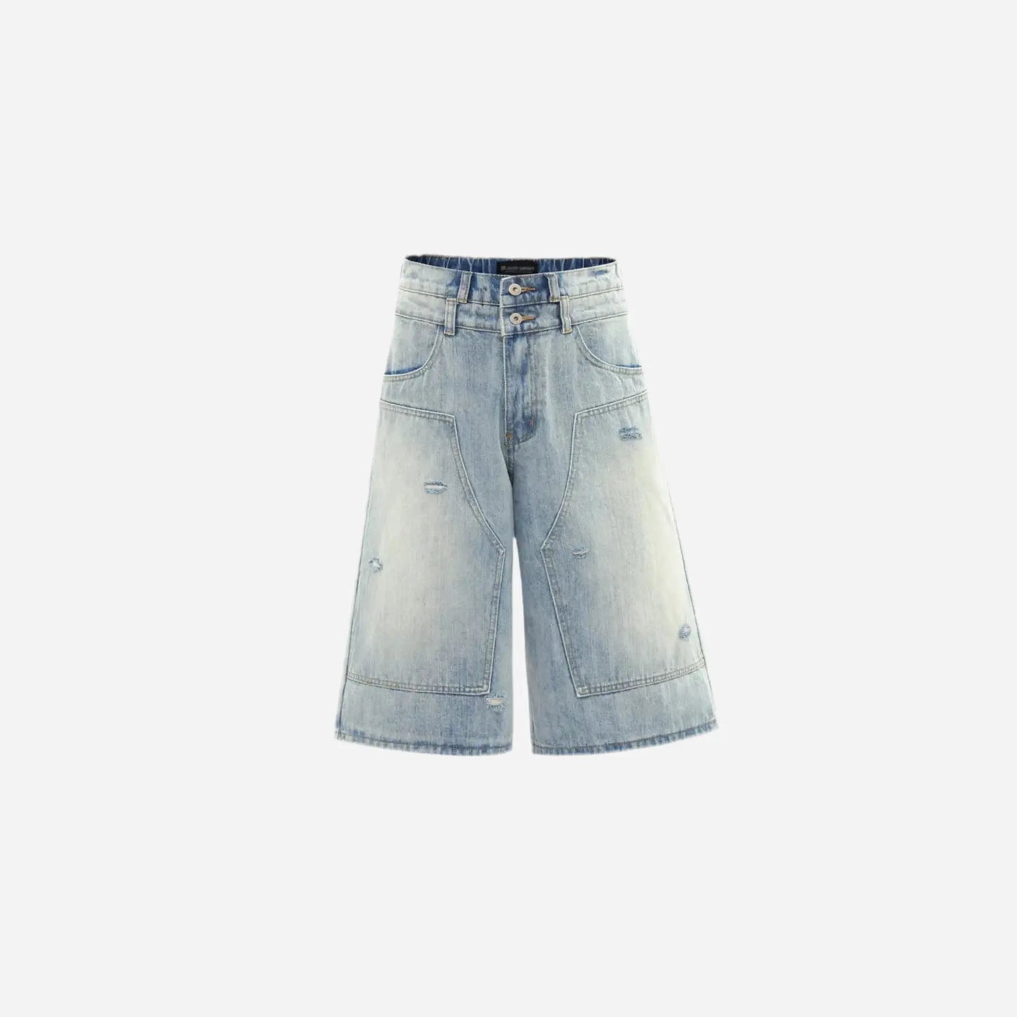 Double Waist Washed Denim Jorts Hominus Denim