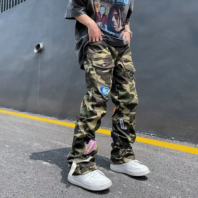 Embroidered Patch Cargo Pant
