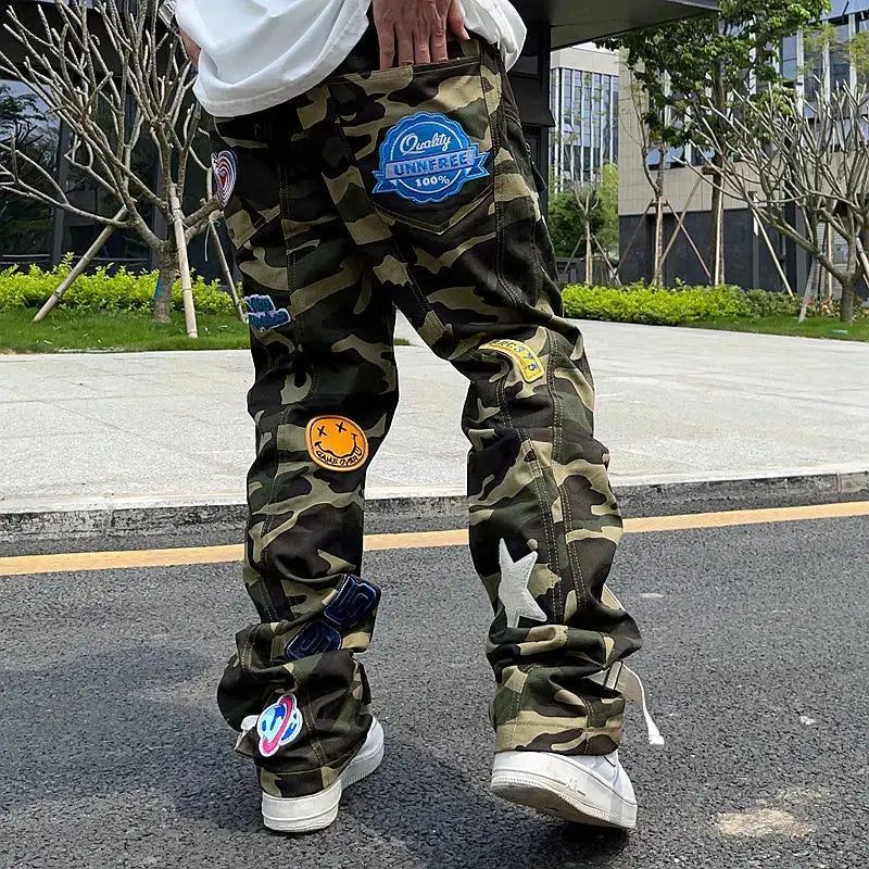 Embroidered Patch Cargo Pant