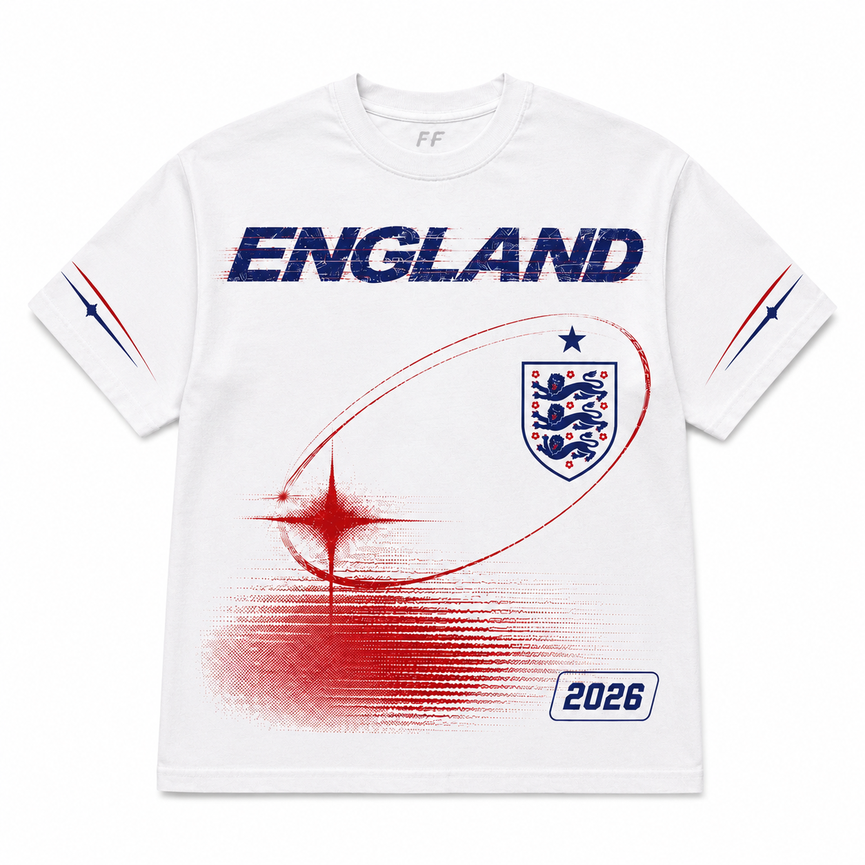 England 2026 Oversized Graphic Tee – Vintage Y2K Football Shirt