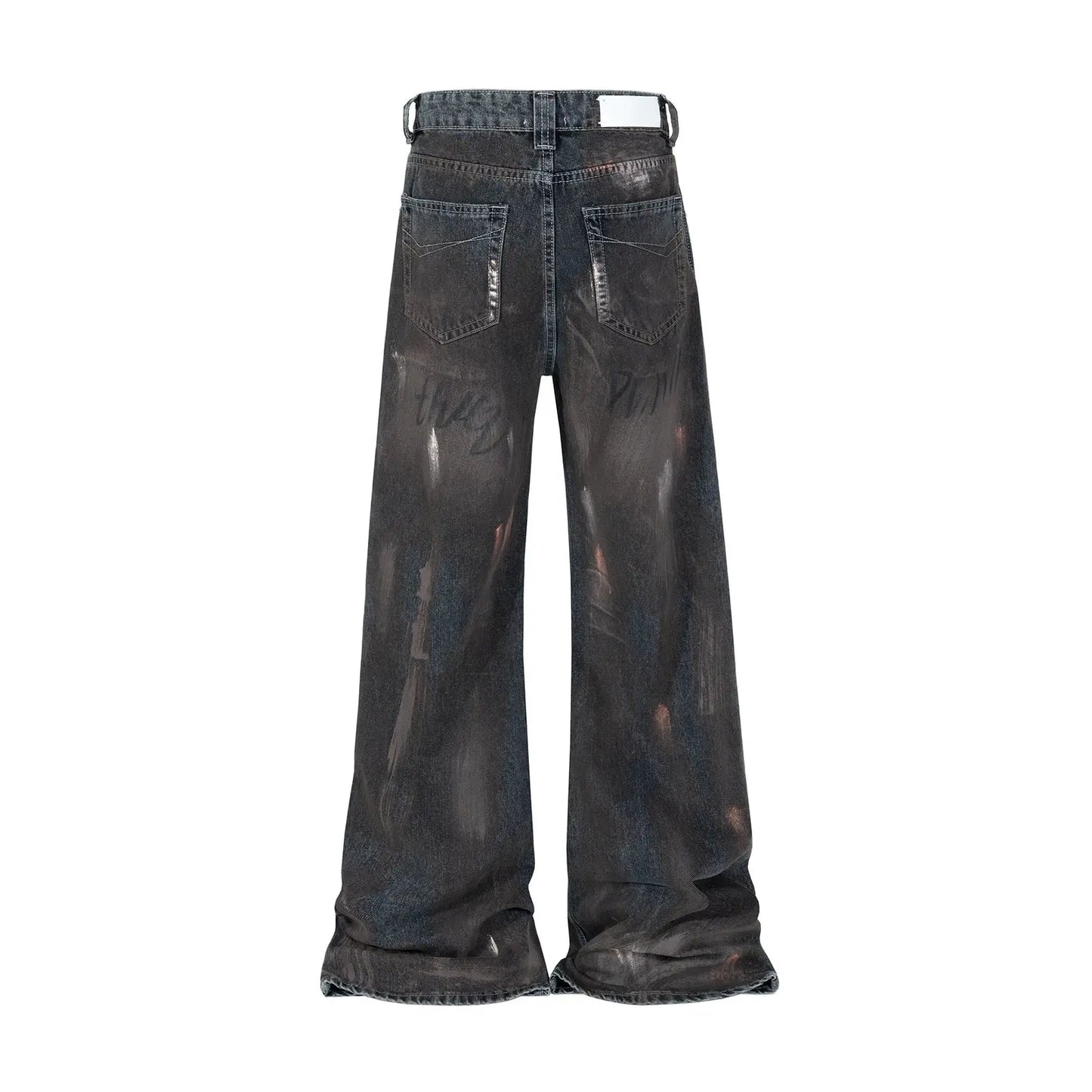 Faded Mud Dyed Hand-painted Vintage Baggy Jean