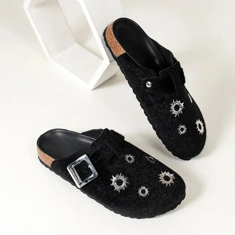 Flats Platform Women Slippers Suede Autumn Designer Casual Mules Shoes Woman 2024 New Trend Cozy Walking Dress Mujer Zapatos Hominus Denim